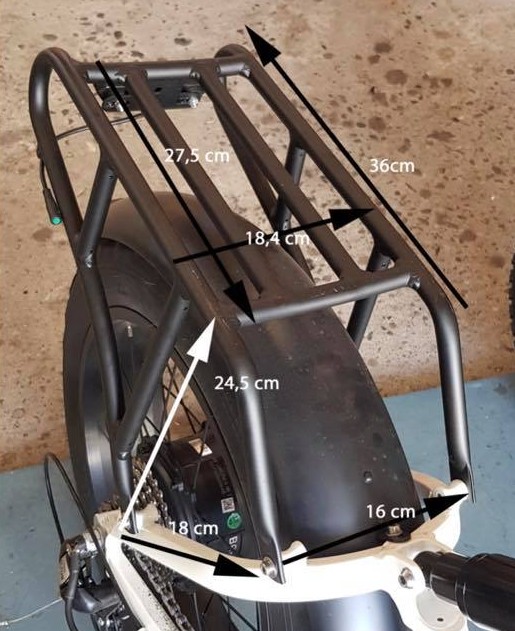 Mate X rear rack dimensions